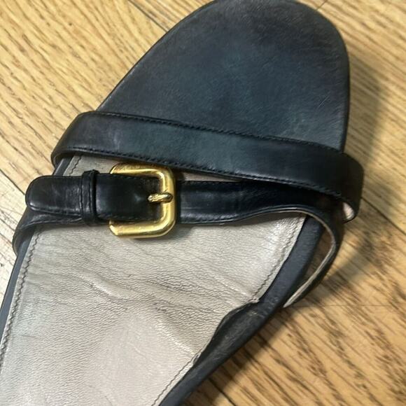 PRADA GLADIATOR BLACK LEATHER SANDALS SIZE 41/10 - Picture 9 of 11